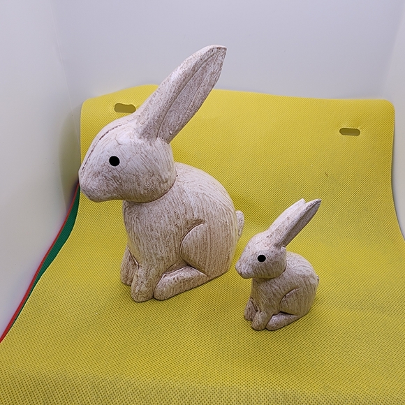 Charming Tan Rabbit Figurines - Picture 2 of 4